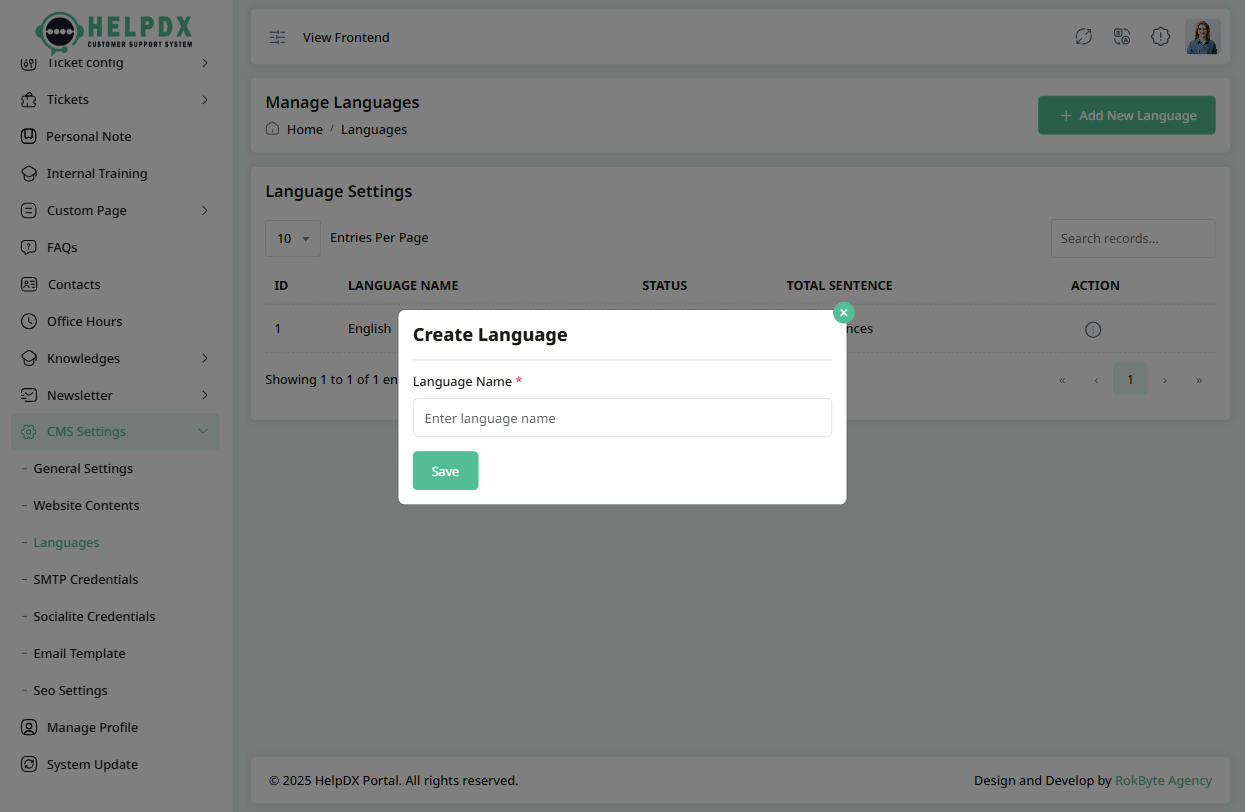 Create Language Form