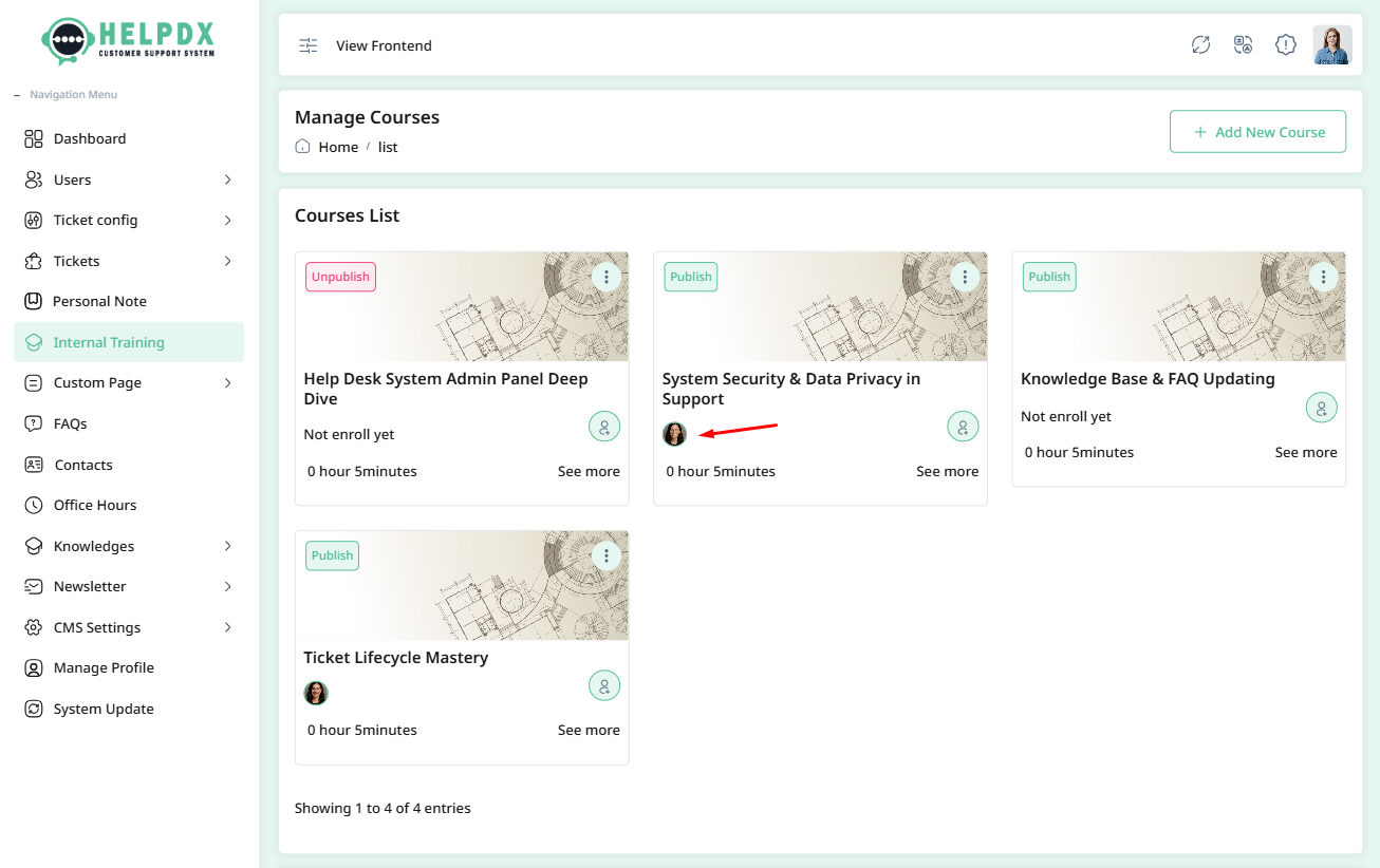 Remove Co-Admin from Course