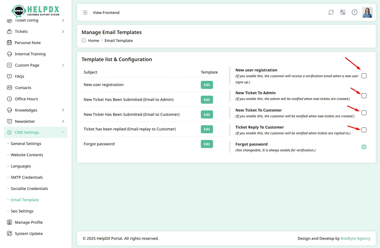 Email Template List