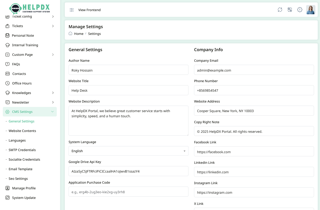 General Settings