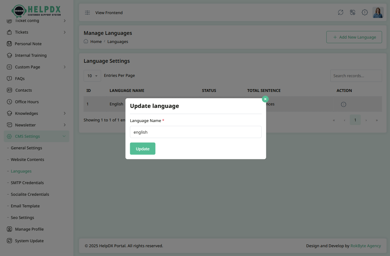 Update Language