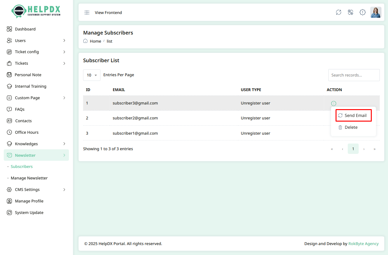 Send Email Modal