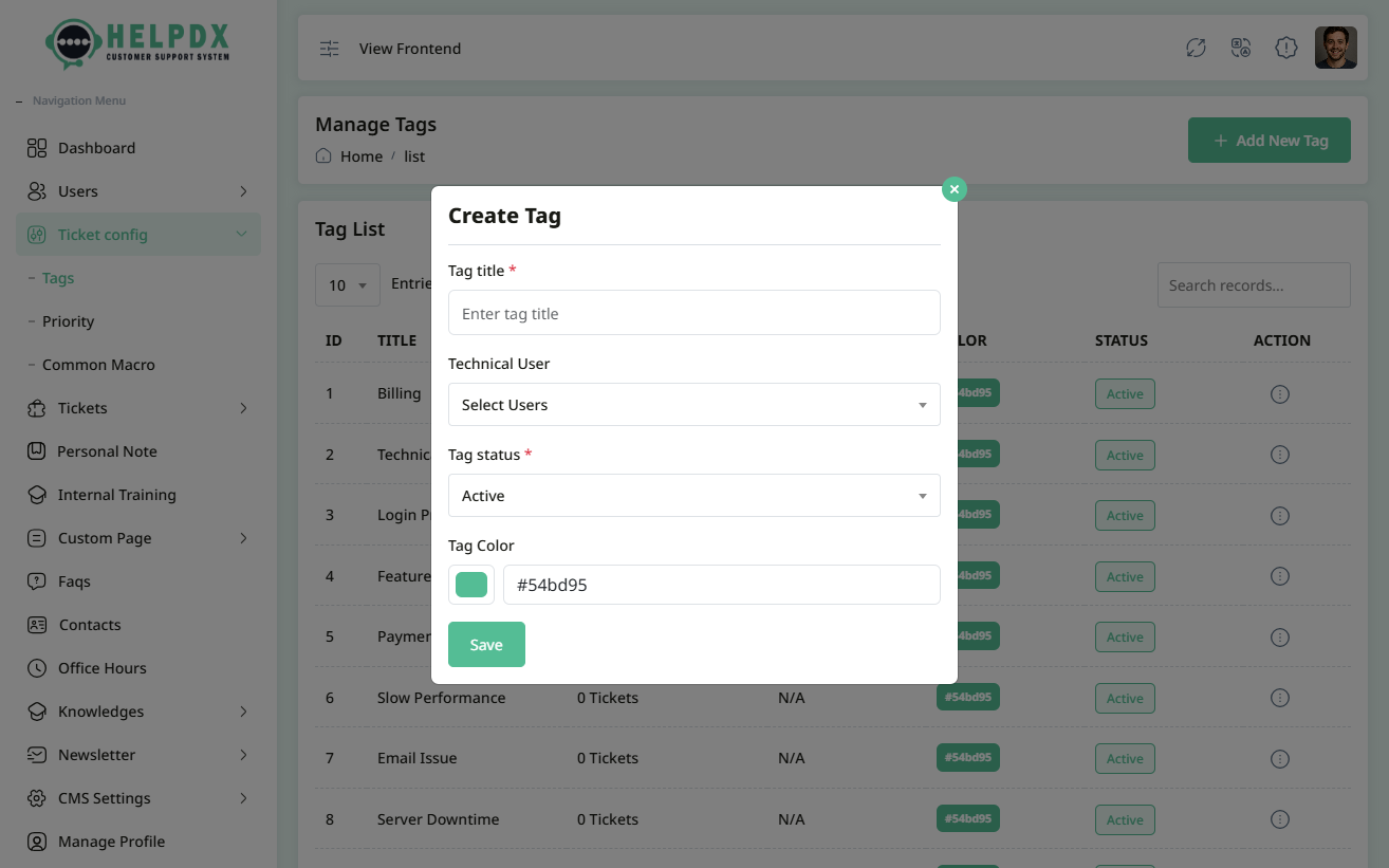 Add New Tag Form