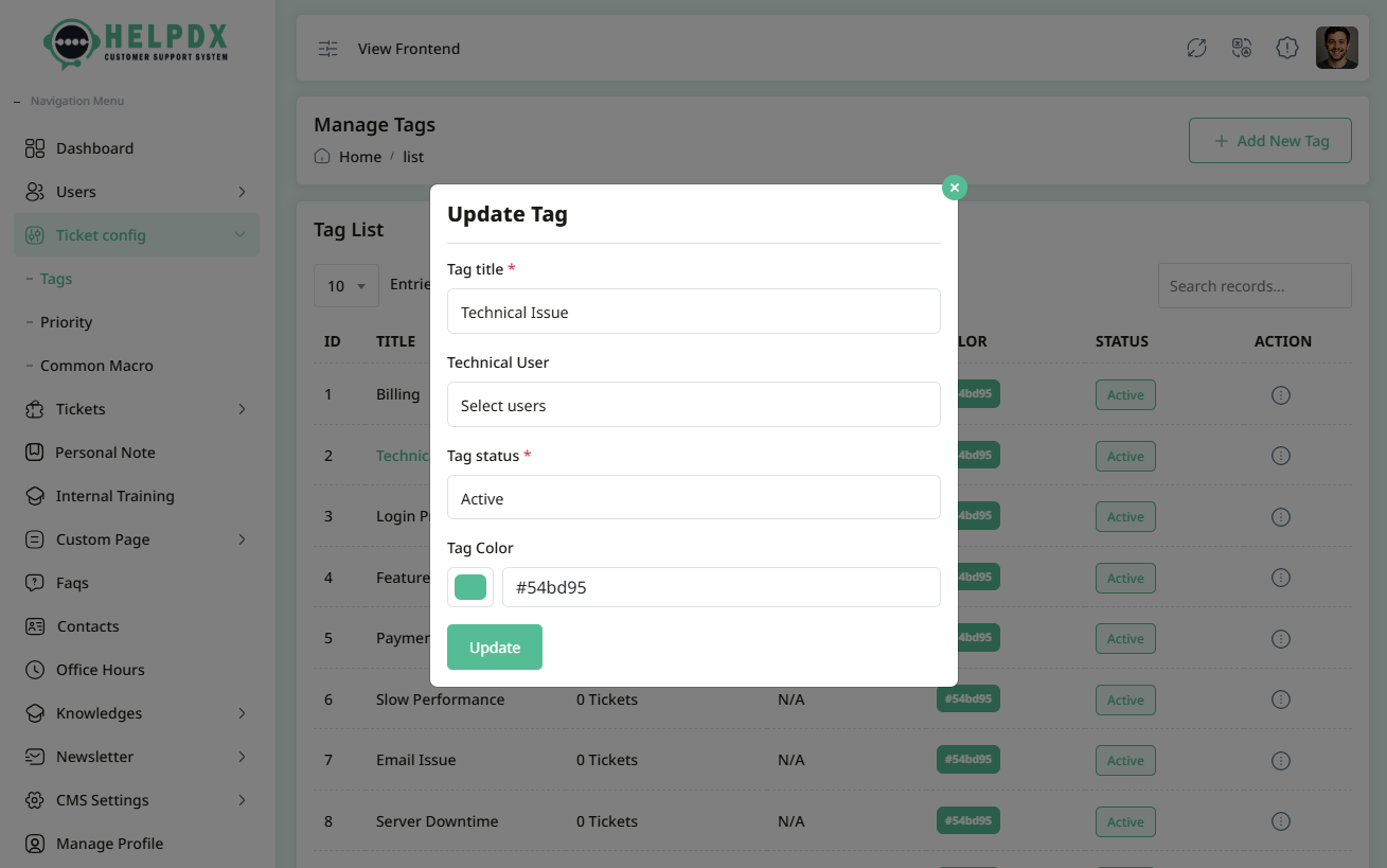 Update Tag Form