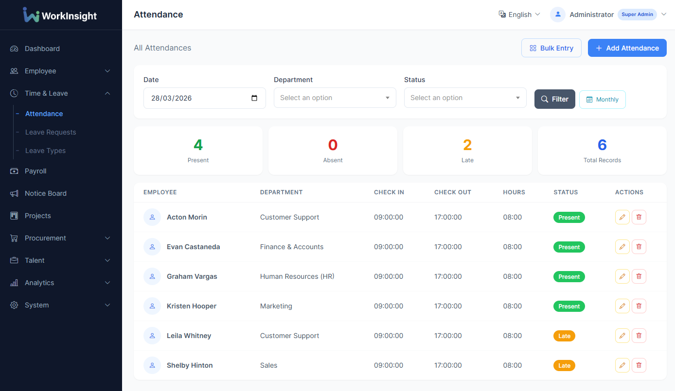 Attendance Management