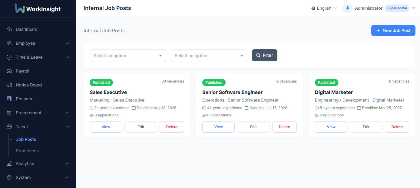 Internal Job Posting